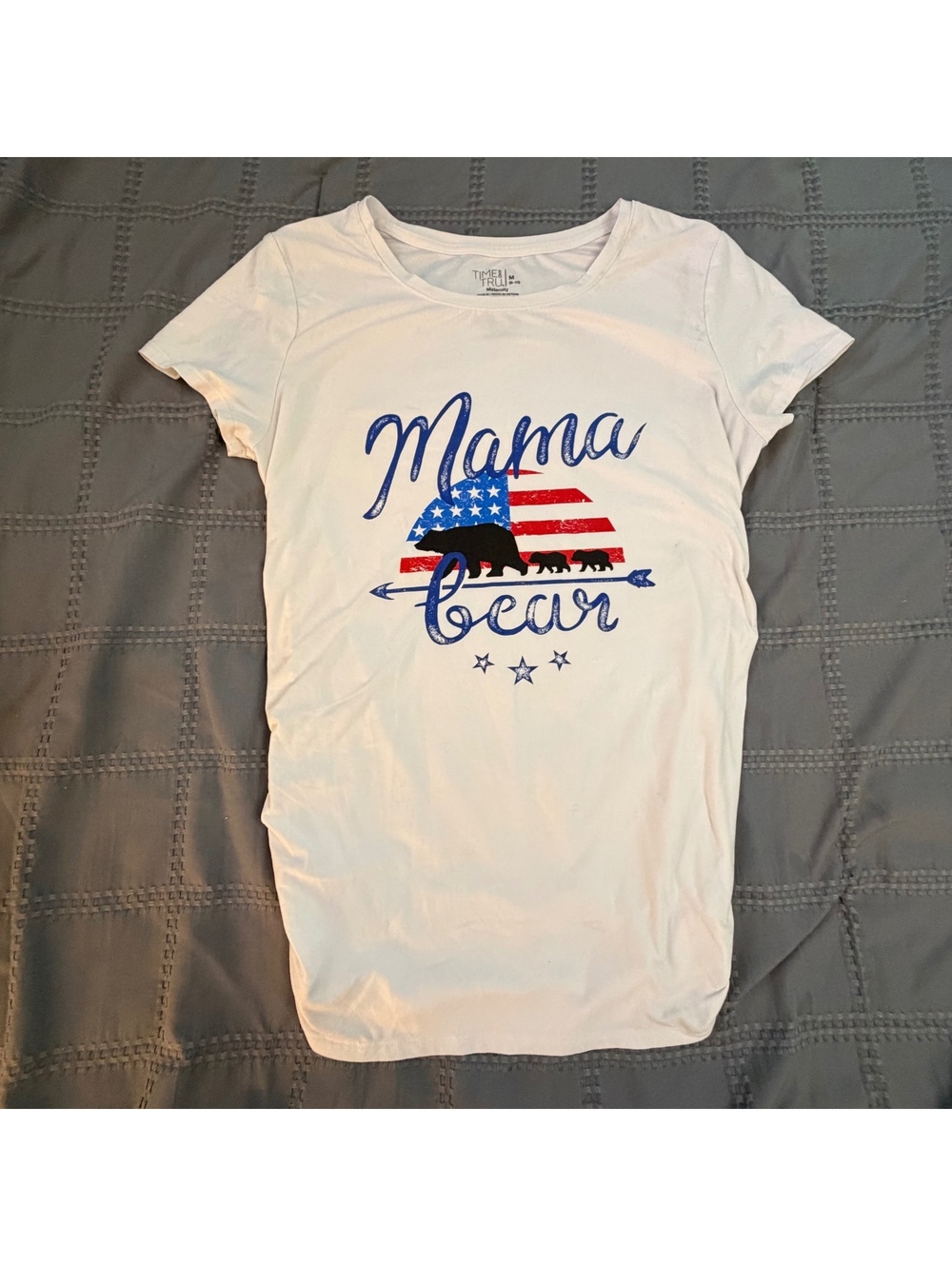 Time and Tru Maternity Mama Bear White T-Shirt Medium / Americana